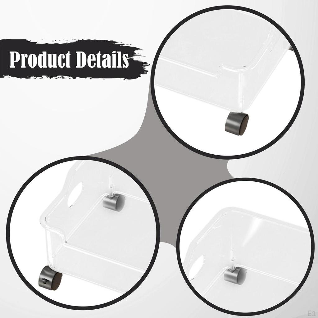 Under Desk Book Storage Bin Organizer Sturdy Rolling File for Crafts Milk