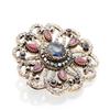 Vintage Tam Kristal Çiçek Broş Bayanlar Etnik Takı Ziyafet Hediye Içi Boş Alaşım Ultra Ince Vintage Bijoux