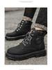 Men's Warm High-Top Winter Martin Boots: Trendy, Thick-Soled, Velvet-Lined Workwear Shoes