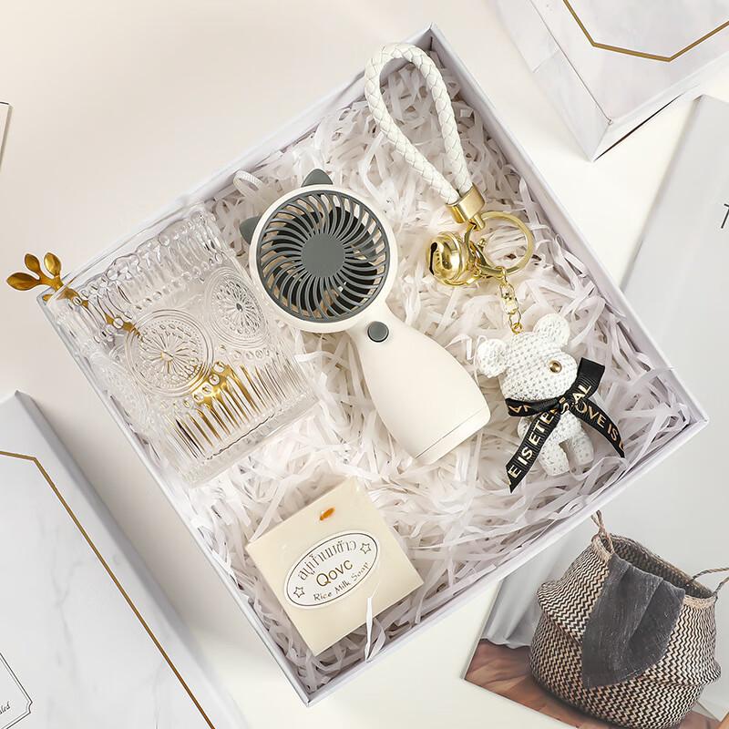 

A1 Versatile Gift Set with Glass Cup & Accessories B43 Glass Cup, Spoon, Fan, Keychain, Soap