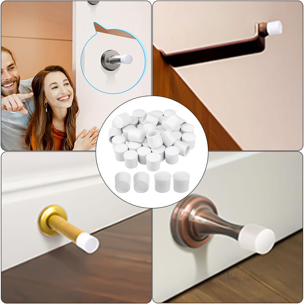 Upgrades Door Stop Bumper Tips Protections Caps Polypropylene Door Stop Replacement Tips Simple Install for Wall & Floor