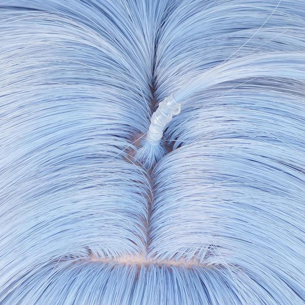 Blue Short Wig, Chignon Style, Heat-Resistant Wig, Cosplay Accessory, Wig Net Included, Perfect for Comic Market Events, Halloween, School Festivals,