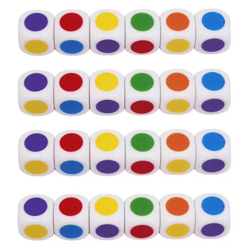 10 Stück Sechsseitige Würfel Mit Bunten Punkten 16mm Kinder Spaß Spielen Klassenzimmer Lehrmaterialien Didaktische Spiele Für Kinder Kinder Spiel Set