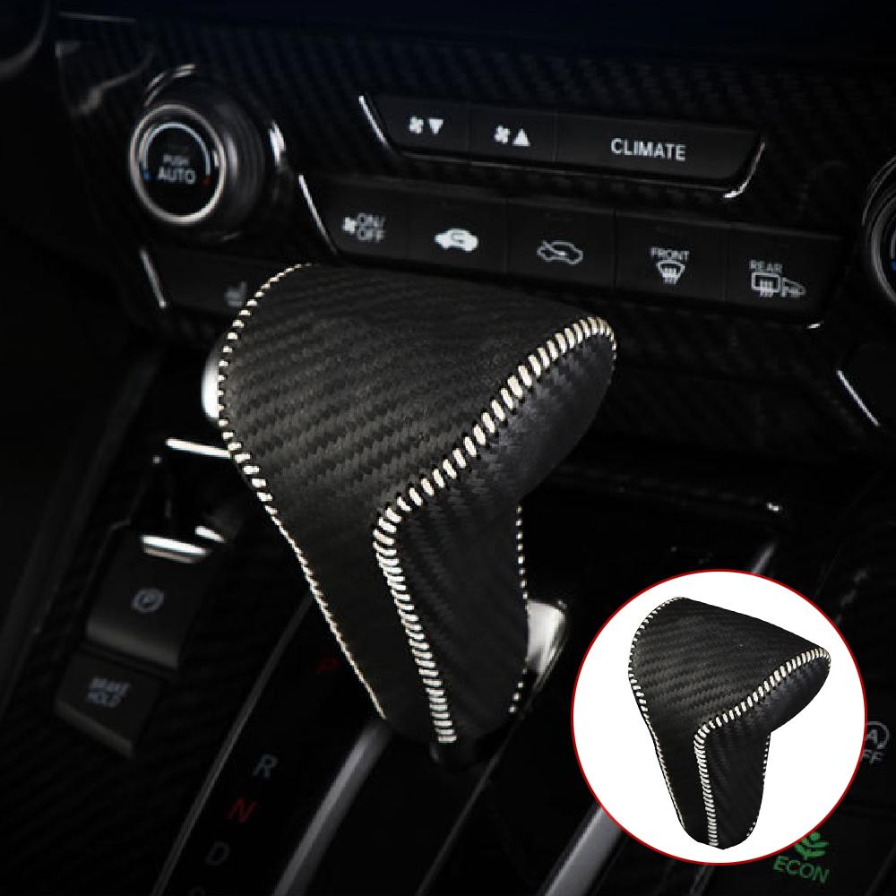Leather Car Gear Head Shift Knob Cover for Honda CRV CR-V 2017 2018 2019 2020 2026 LHD Gear Shift Collars Interior Accessories