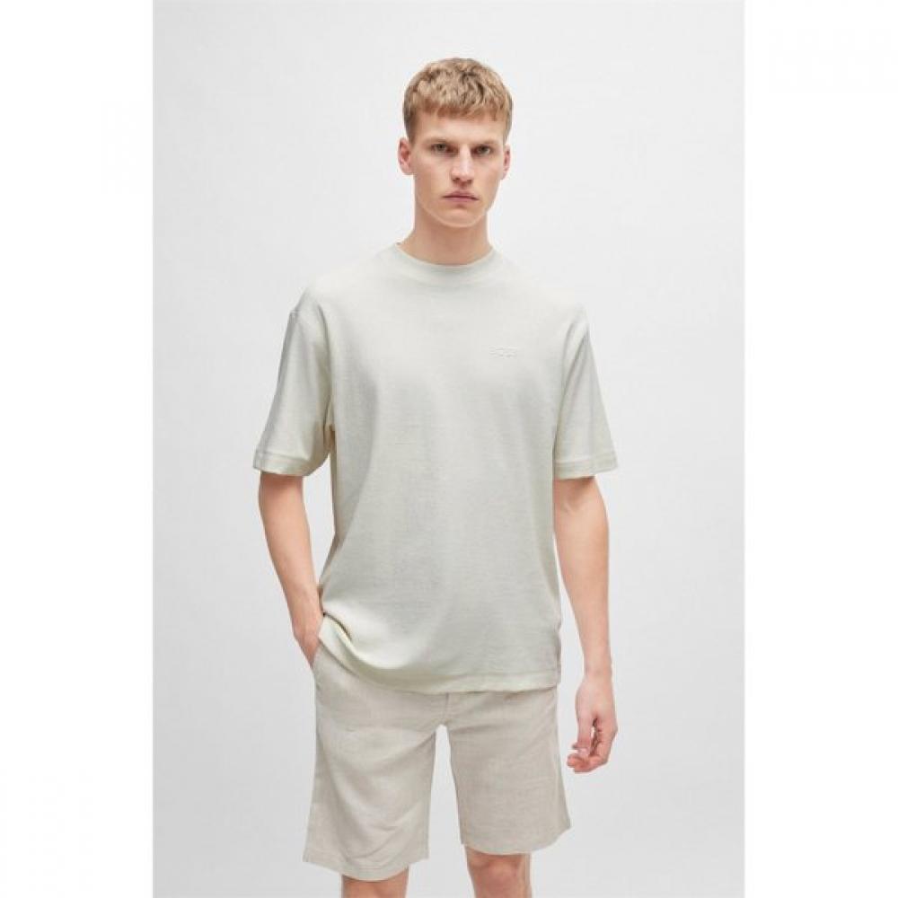 Boss Relaxed FiT Terry Boucle T shirT naTural L