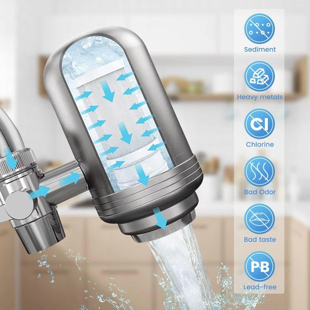 Stainless Steel Water Purifier Long Lasting Kitchen Faucet Filter Faucet Water Filter  Sink Use