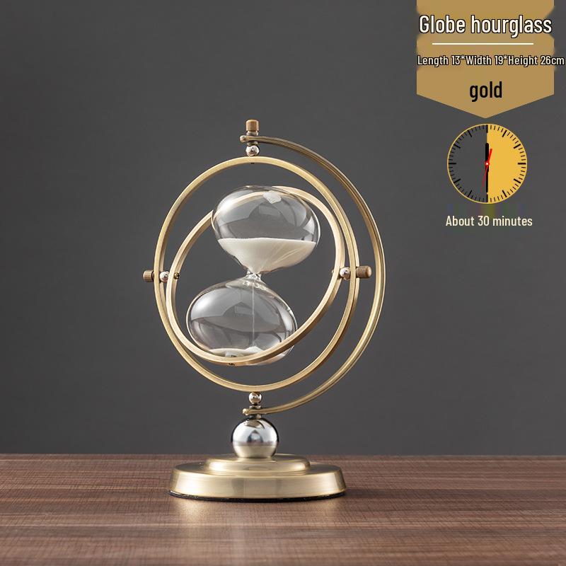 Luxury Metal Hourglass Ornament for Office or Home Decor - Modern Handcrafted Display Piece