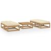 5 Pcs Garden Set with Cushions Solid Pine Wood
