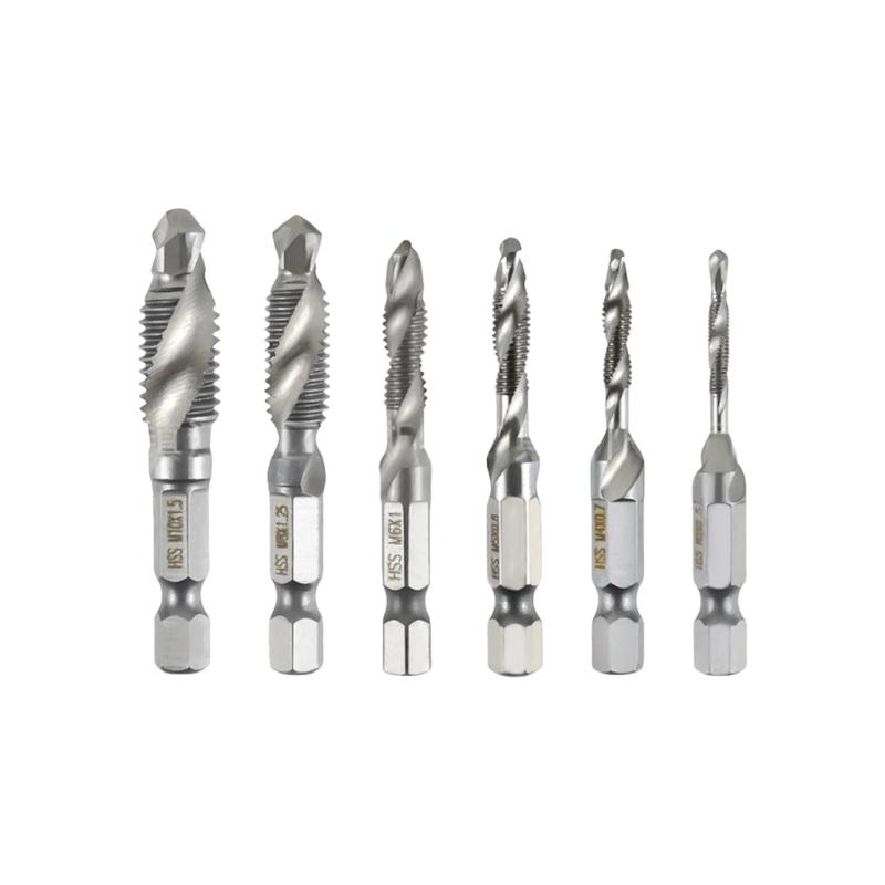 

Screw Thread Tap Drill BIt 1/4 Hexagonal Drive Industrial Strength Threading Tool For Precisions Machining серебряный