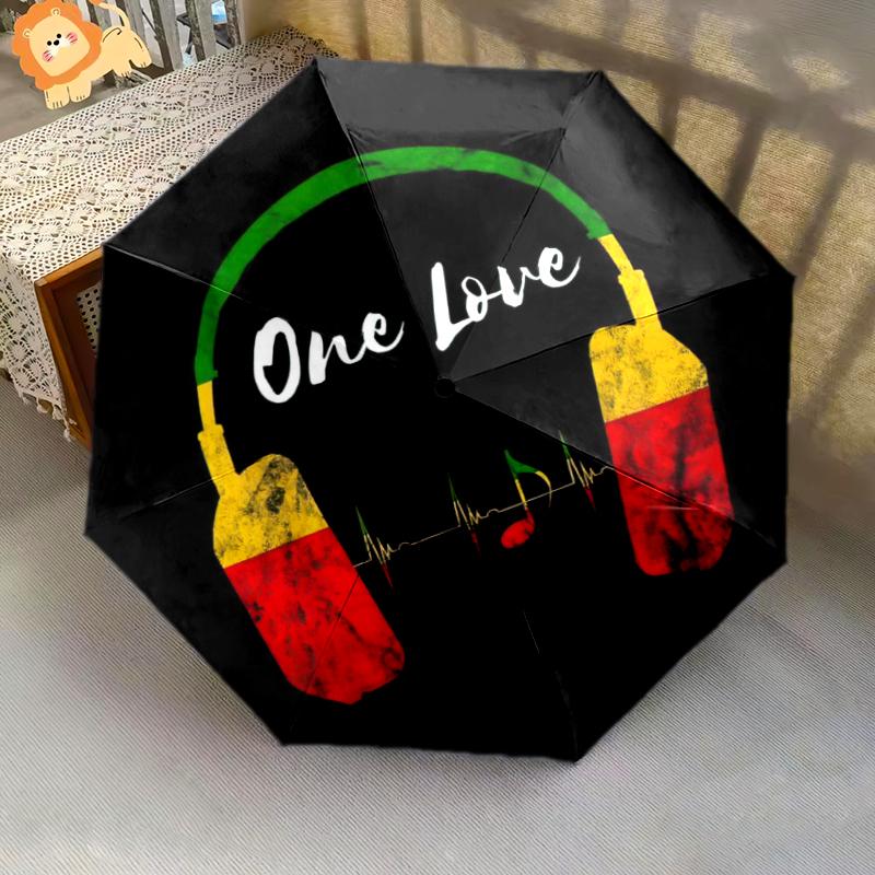 1PC Music Theme Umbrella Portable Folding Umbrella Iron Frame Hole Bone Structure Outdoor Home Umbrella A22