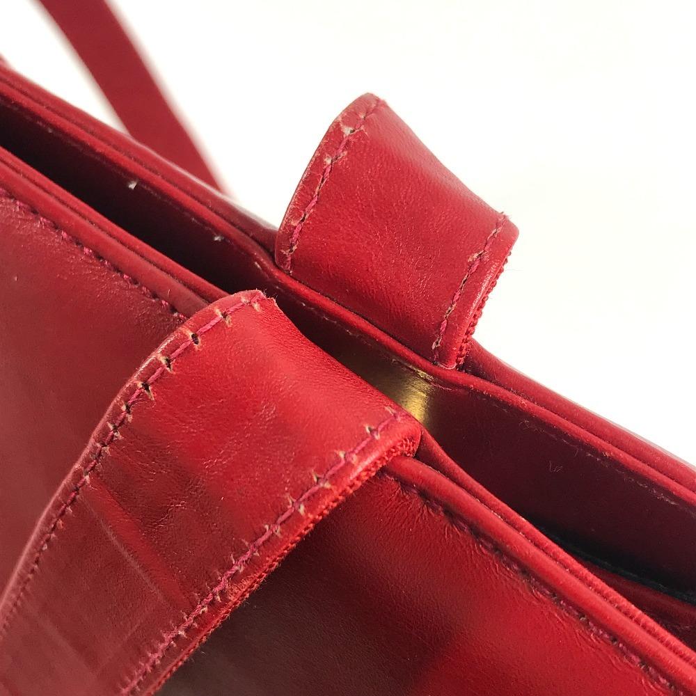 Salvatore Ferragamo Vara logo ribbon Tote Bag Shoulder Bag Leather Red