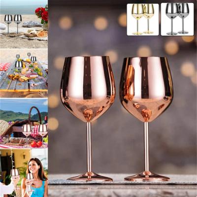 500ml Edelstahl Weinglas Cocktail Kelch Rotweinglas Kreatives Metall Weinglas Champagner Pokal für Bar Restaurant