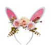 Floral Rabbit Ears Headbands Colorful Cosplay Headbands Funny Happy Easter Headdress  Children
