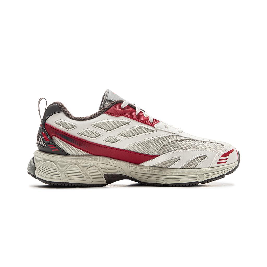 Li Ning Puyue 2.0 V2 Cushioning Slip Resistant Abrasion Resistant Low top Casual Running Shoes Men's Silver Red ARXV001-6