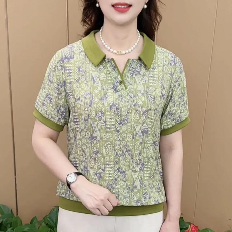 Summer New Loose-fitting Women's Short-sleeved T-shirt Temperament Breathable Temperament Versatile Printed T-shirt