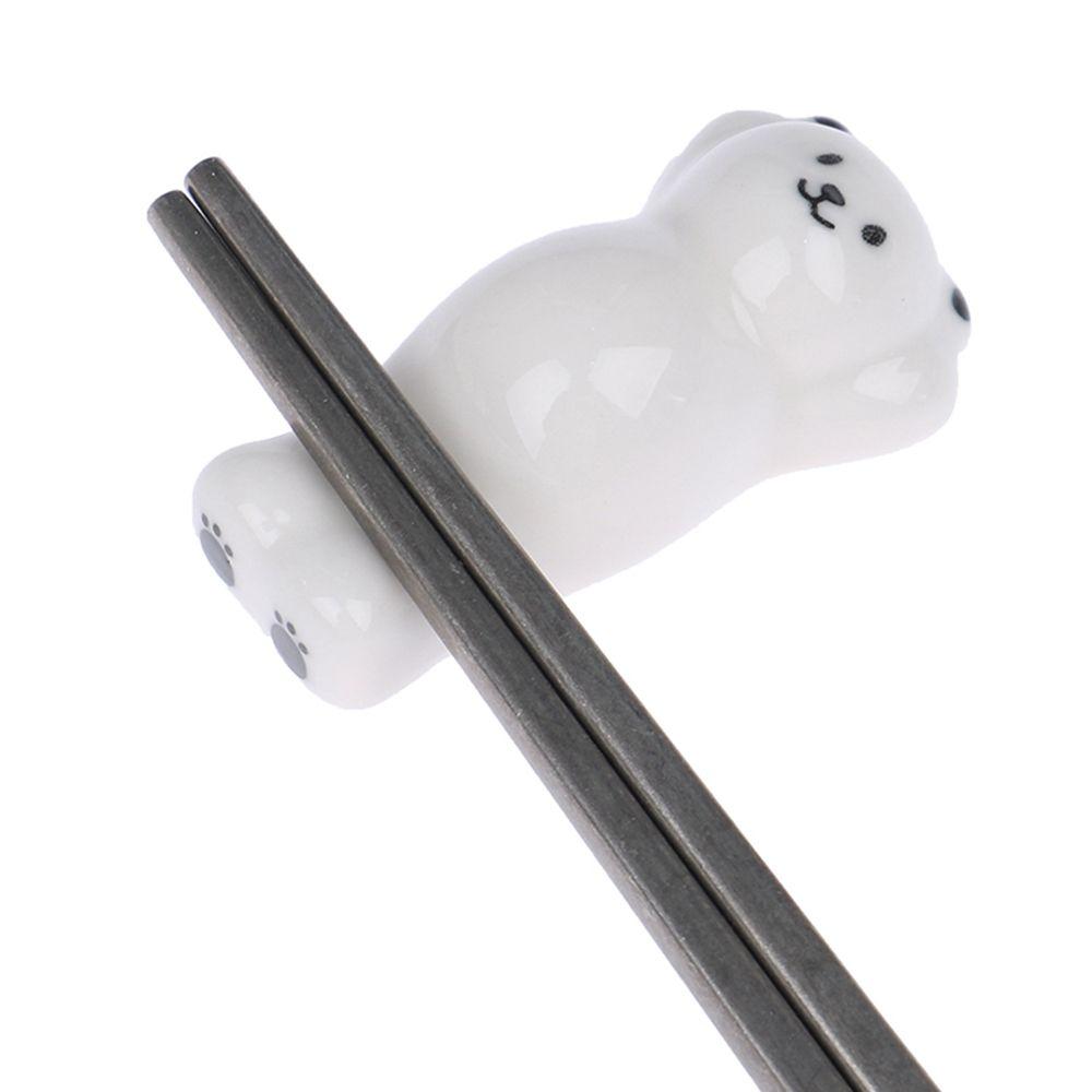 Ceramic Cute Creative Polar Bear Dinnerware Stand Tableware Rack Chopsticks Holder Chopstick Rest