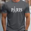 Summer Loose Size PARIS Letter Print T-shirt Casual and Comfortable Round Neck Short Sleeve T-shirt Men's Cotton Short Sleeve