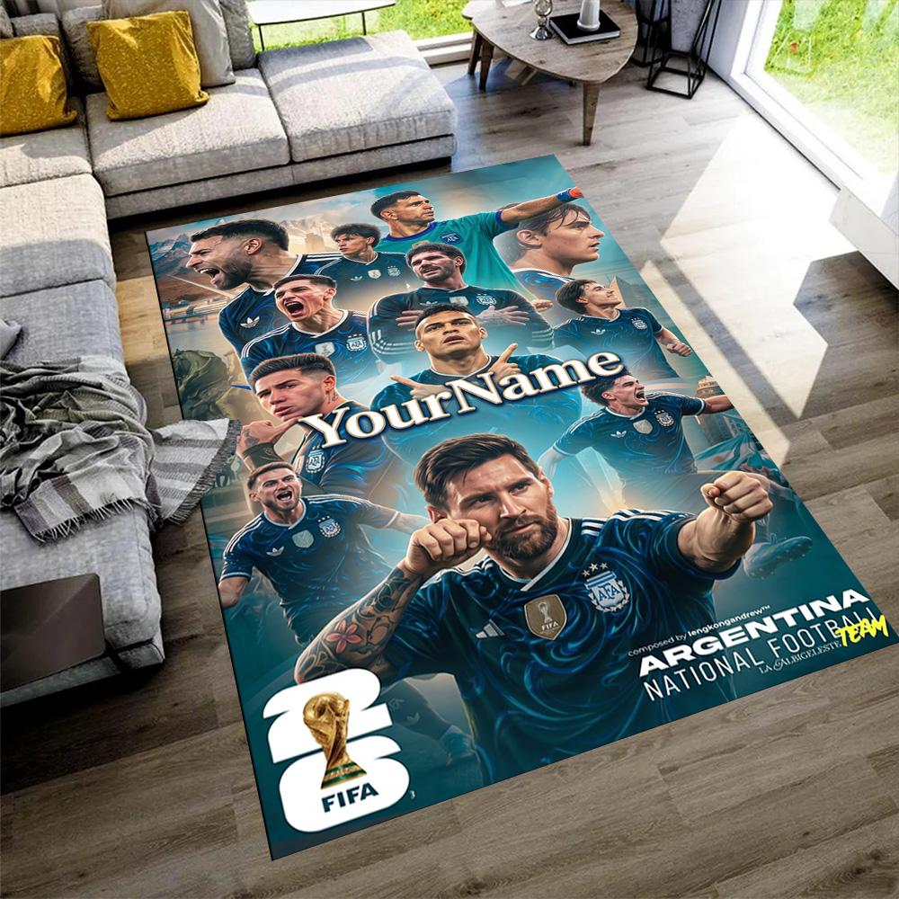 Messi Customize Your Name Area Rug Design for Outdoor Entryway Kitchen Living Rooms Anti-slip Rug Anime Office Decor Perfect Gift for Women/Men