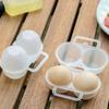 Portable Egg Storage Box 2 Grids Plastic Durable Egg Storage Container Save Space Refrigerator Egg Dispenser With Fixed Handle