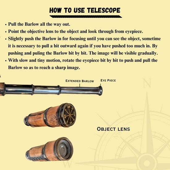 Spyglass Telescope with Engraving, Pirate Telescope, Father's Day Gift, Husband Gift, Son Gift