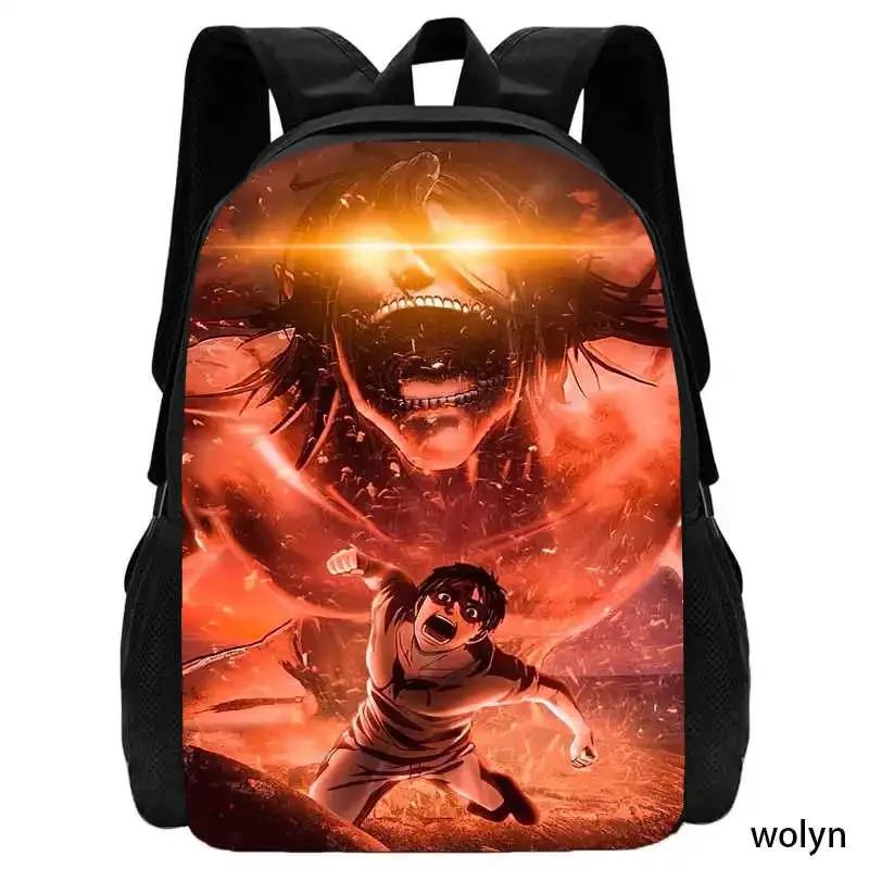Cartoon School Bags for Boys Girls ,Mochila Attack On Titan School Backpack for Kindergarten,Cute Light Weight Kids Bags