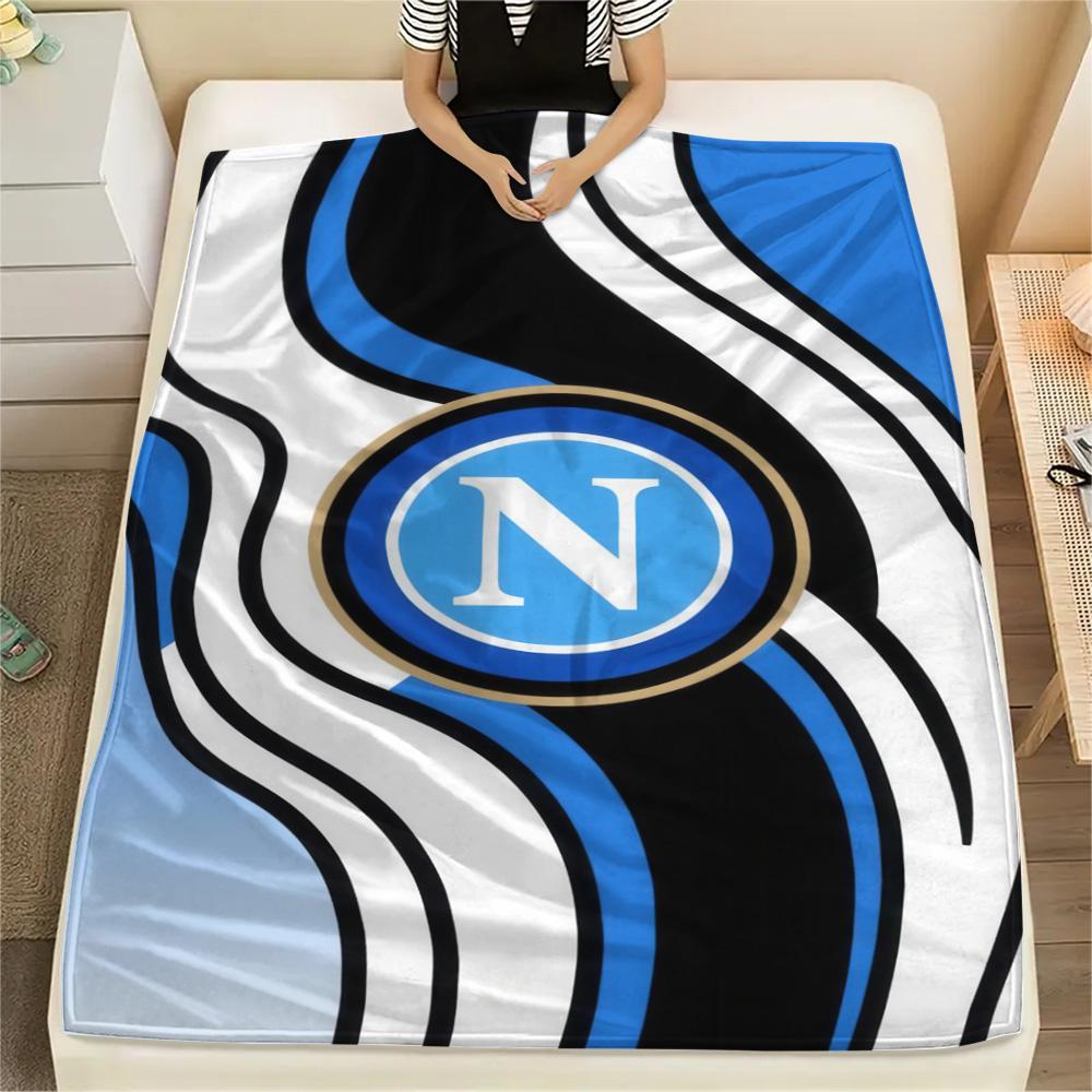 1Pc Napoli FC Print Flannel Blanket High Quality Warm Comfortable Cover for All Seasons Perfect for Gifts Home Decor