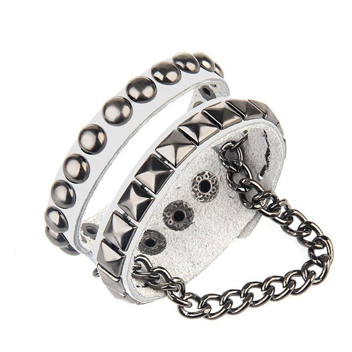 Multi-layer Rivet Thorn Chain Bracelets for Women Men Leather Bracelet Jewelry