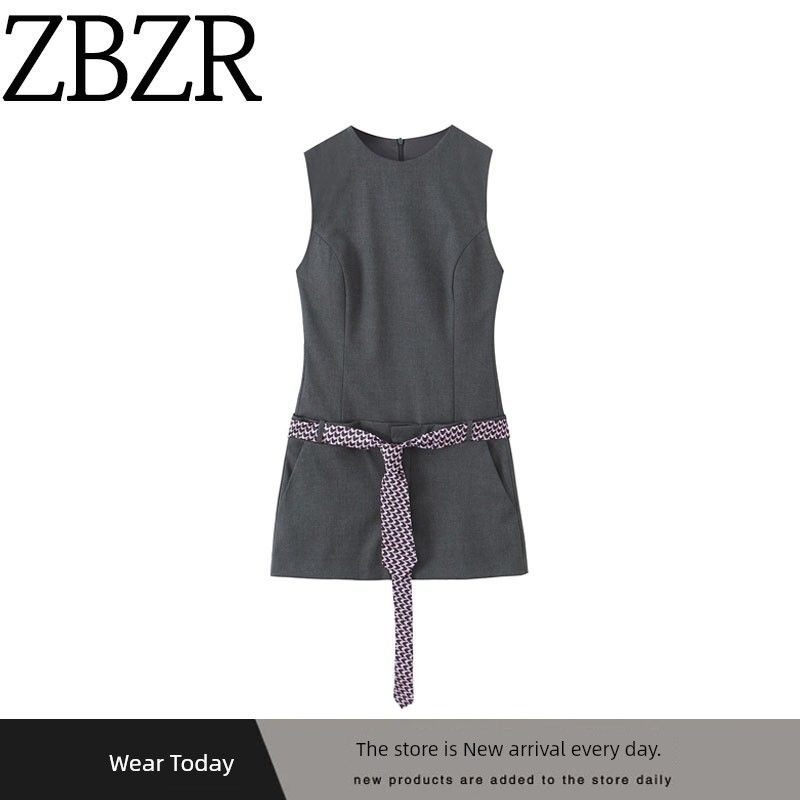 Za Autumn New Arrivals Women's Clothing Zr European and American Style Fashionable Belt Tie Short Dress 8910210 822