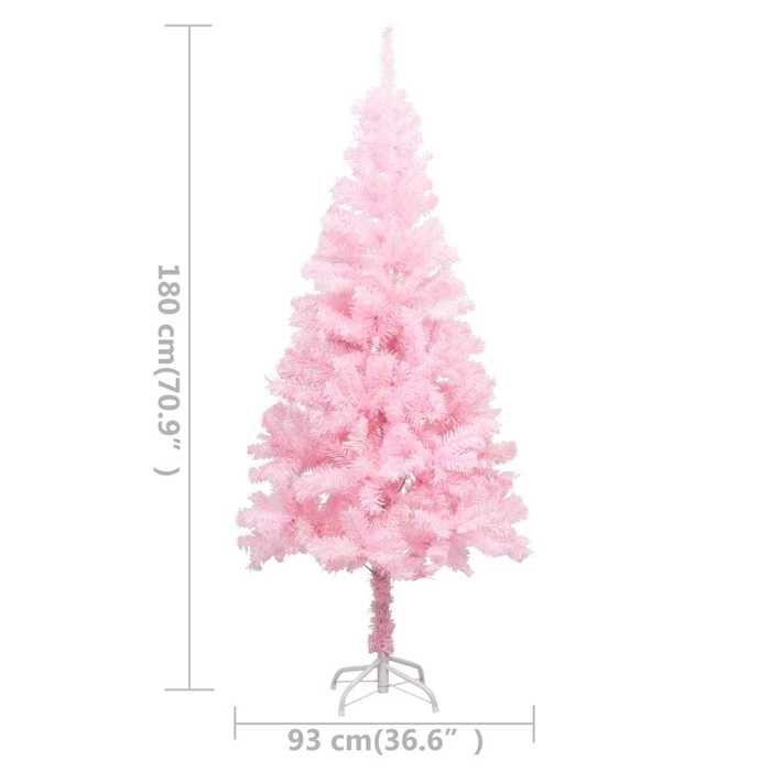 VidaXL Arbre de Noël Artificiel avec LED et Boules Sapin de Noël Décoration de Noël Jardin Patio Arrière-cour Extérieur Rose 3077671