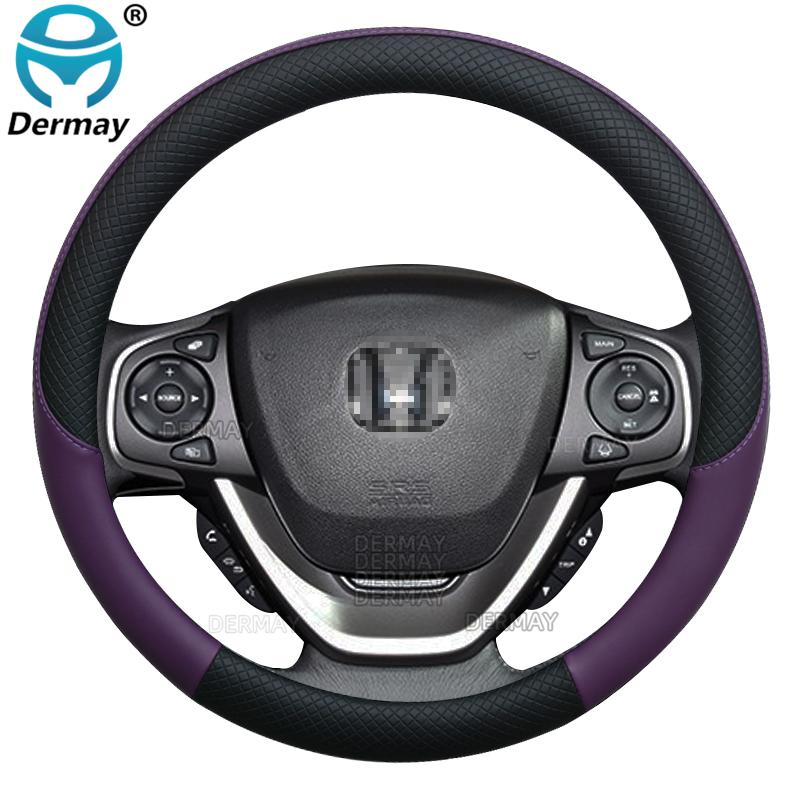 100% DERMAY Brand PU Leather Car Steering Wheel Cover for Honda Freed GB3/GB4/GP3/GB5/GB6/GB7/GB8 2008~2022 Auto Accessories