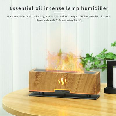 Humidificateur à flamme et diffuseur d'aromathérapie avec lumière d'ambiance LED pour la maison et le bureau pour une ambiance relaxante