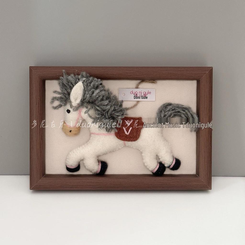 Nepal Handmade Wool Felt Lucky Pony Ornament Keychain Charm