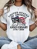 Maglietta 250° Anniversario USA 1776 2026 Patriottica Bandiera Americana T-Shirt