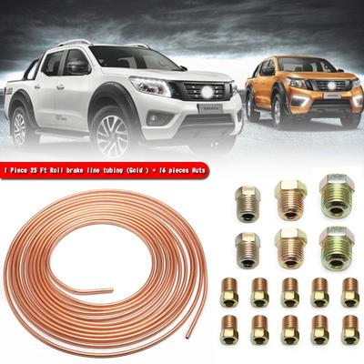 Kupfer Bremsleitungsrohr-Kit 3/16 Zoll Außendurchmesser 25 Fuß Rollenware Alle Größen Verschraubungen