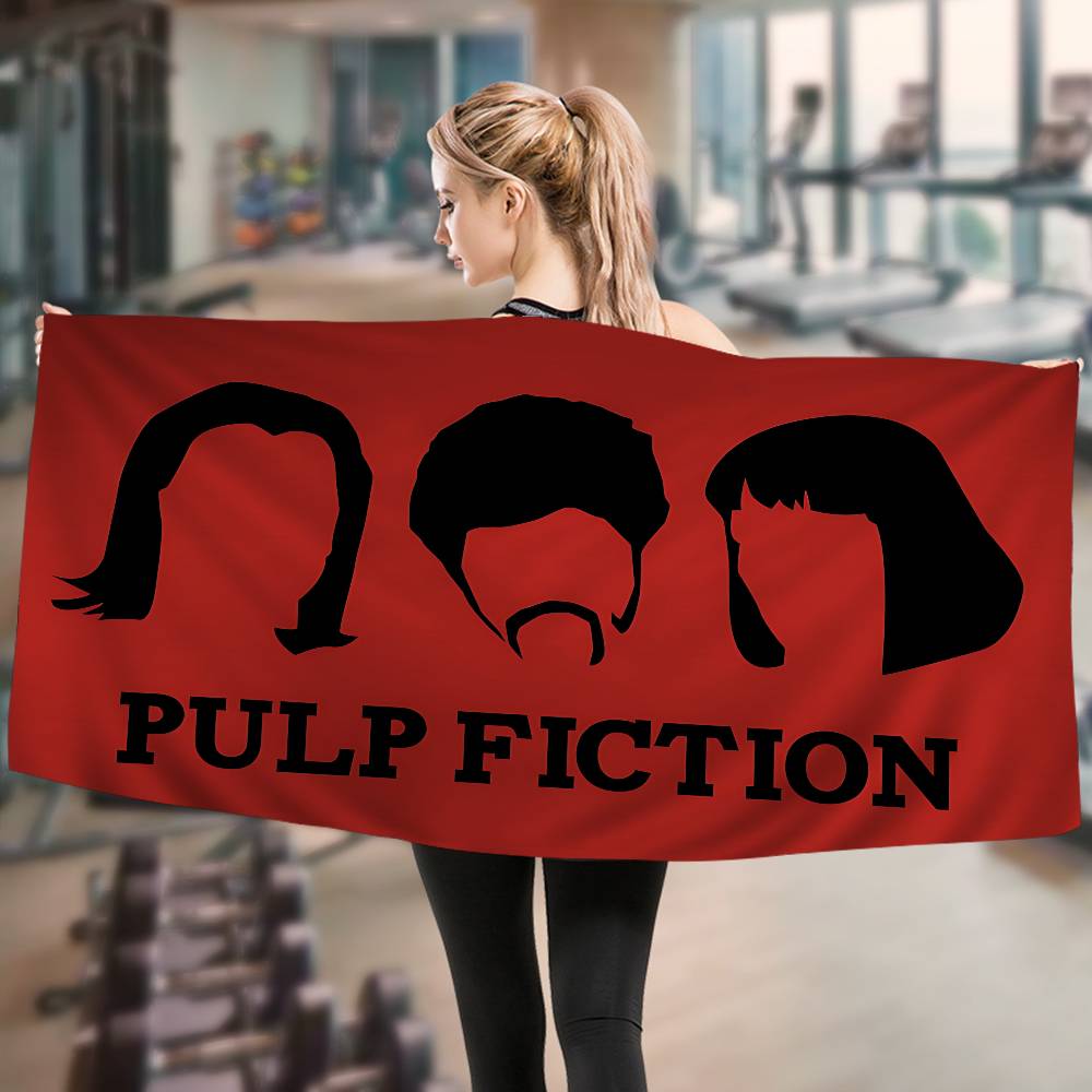 

1pc Film P-Pulp F-Fiction Anime Beach Swimming Towel Soft Absorbent Washcloth Children s Gifts For Kids Travel Camping Gym W30*H60(CM)