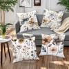 Earthy Neutral Floral Pillowcase: Minimalist Watercolor-Themed Cushion Cover For Modern Home Sofa Decor