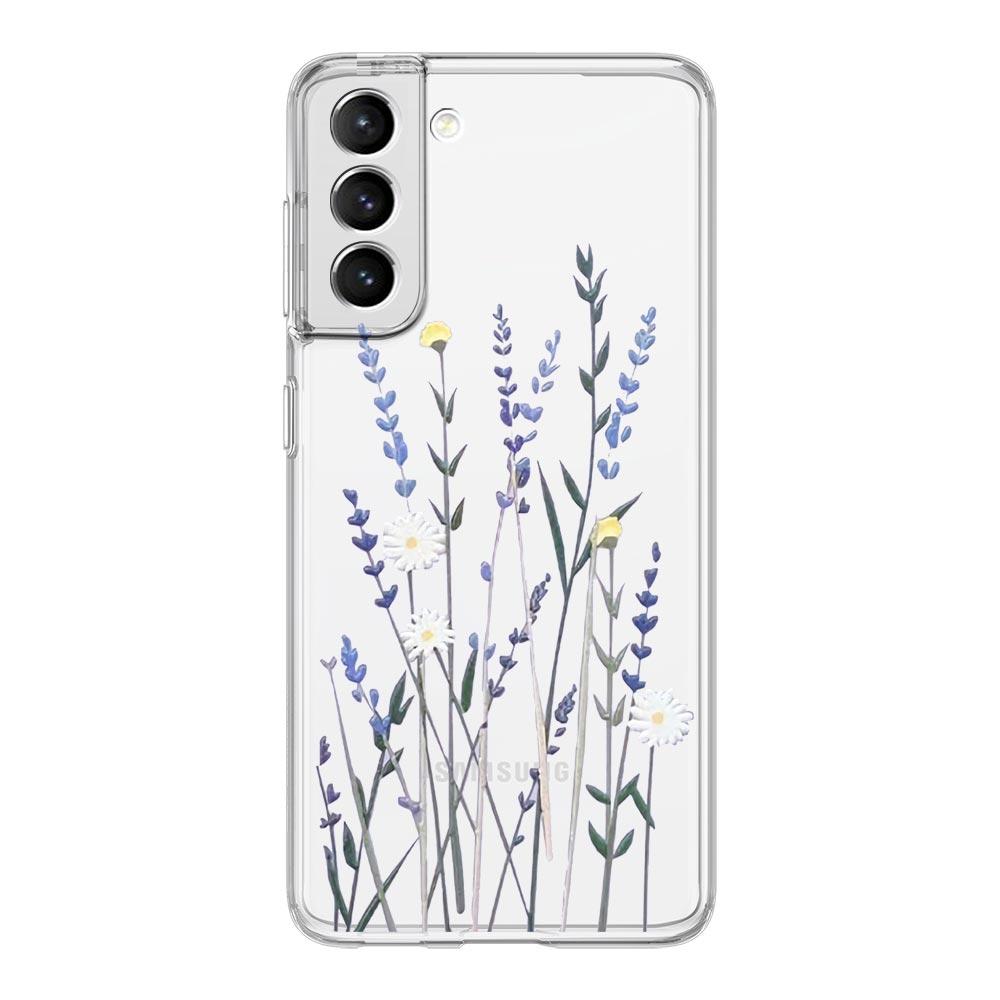 sunflower Flower Lavender Purple Phone Case For Samsung Galaxy S23 S22 S20 Ultra S21 FE 5G S9 Plus S10E S8 Note 20 Clear Cover