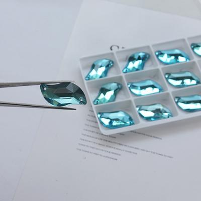 All Size All Color Ab S Shape Sew On Rhinestone Leaf Glass Crystal Sewing Flatback 2 Holes 6*12 10*20 14*30 for Dress Decoration
