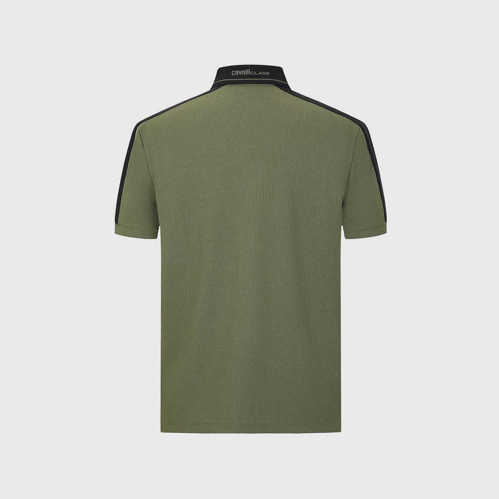 Men's Letter Logo Trendy Contrasting Color Short-Sleeved Polo Shirt
