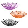 2024halloween Candy Basket Black Orange Spider Web Bowl Biscuit Packaging Basket Fruit Plate Trick Or Treat Halloween Decoration