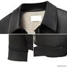 Men's Korean-Style PU Leather Houndstooth Lined Hunting Jacket - Autumn/Winter Casual Outerwear