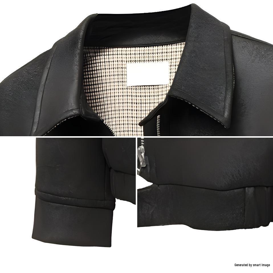 Men's Korean-Style PU Leather Houndstooth Lined Hunting Jacket - Autumn/Winter Casual Outerwear