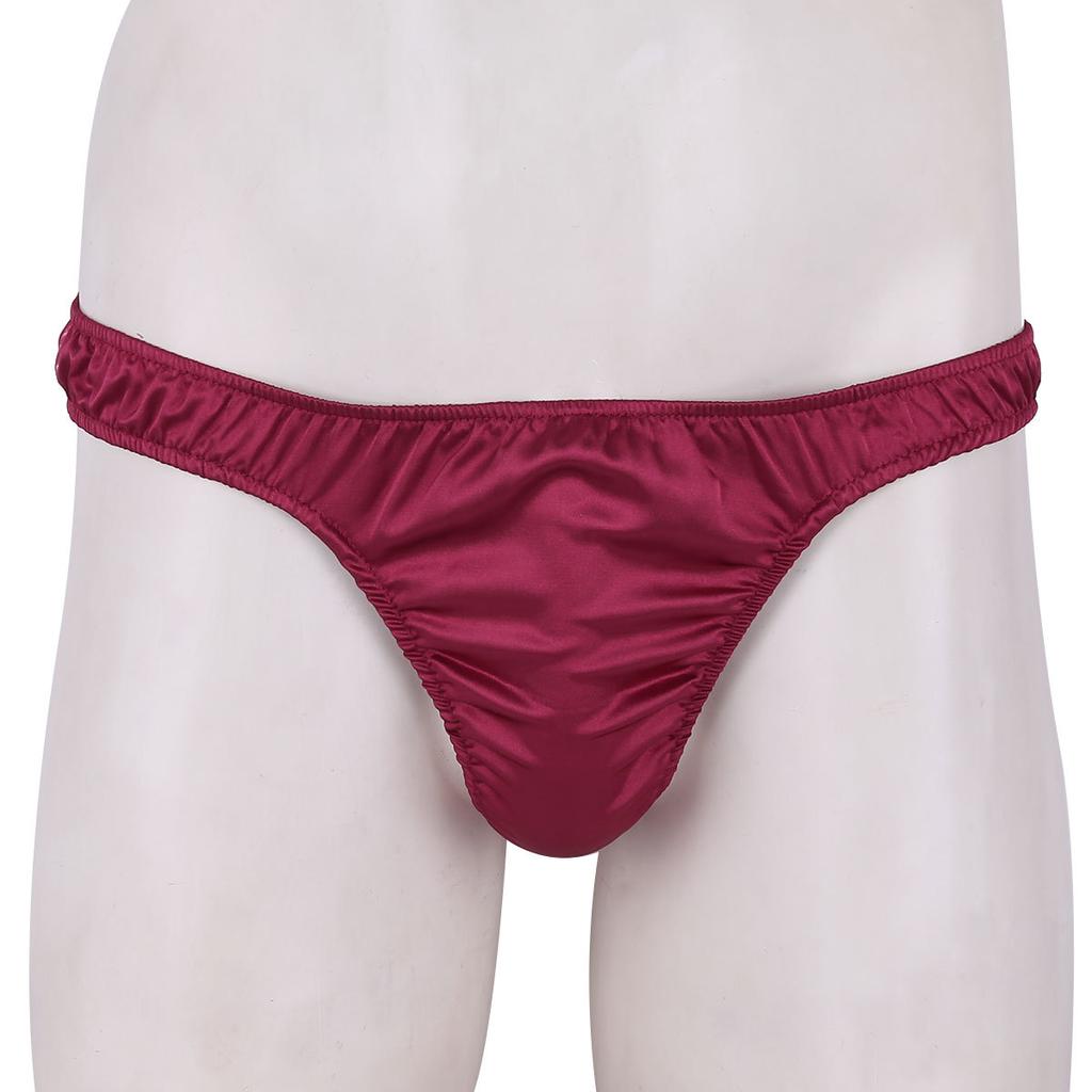 Pánské sexy pohodlné spodní prádlo Lesklé nařasené tanga bikini Sissy
