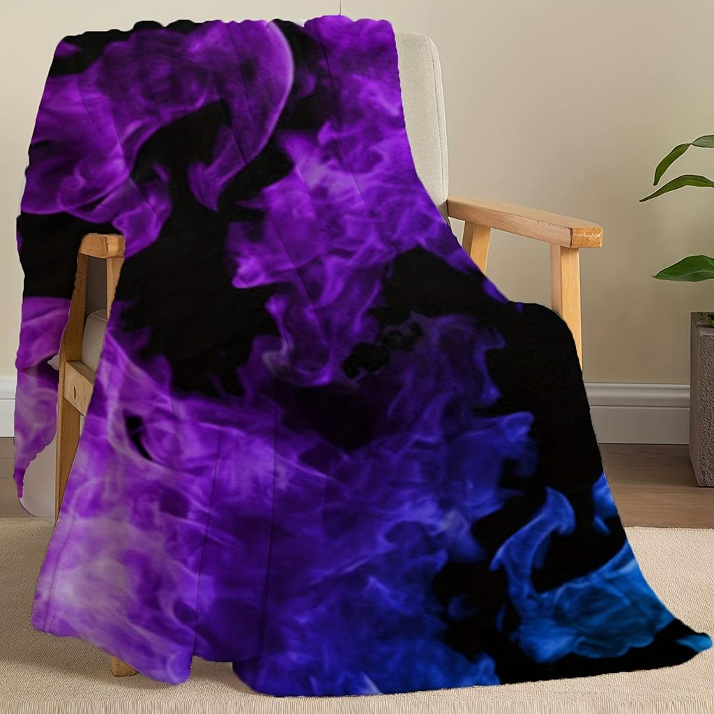 Mystic Purple and Blue Smoke Blanket - Soft, Cozy, Stylish Decor for Ultimate Home Comfort and Ideal Gift Choice