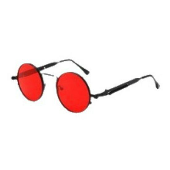 Steampunk Retro Round Sunglasses with Spring Temple for Men and Women