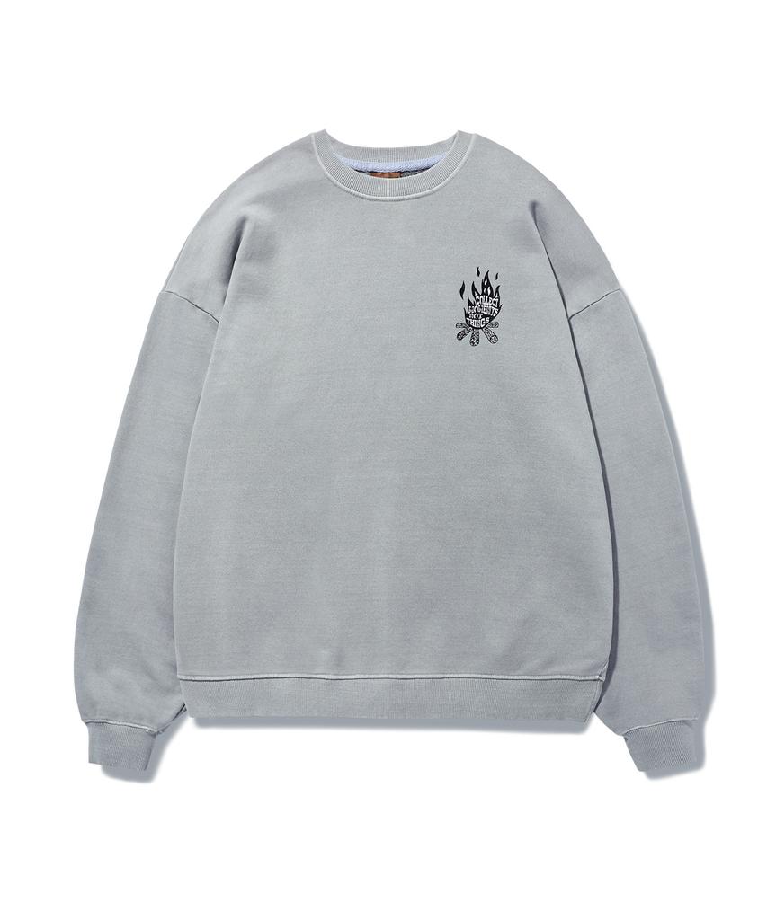 Peullukeu Camp Message Pigment Sweatshirt Gray Fmt758