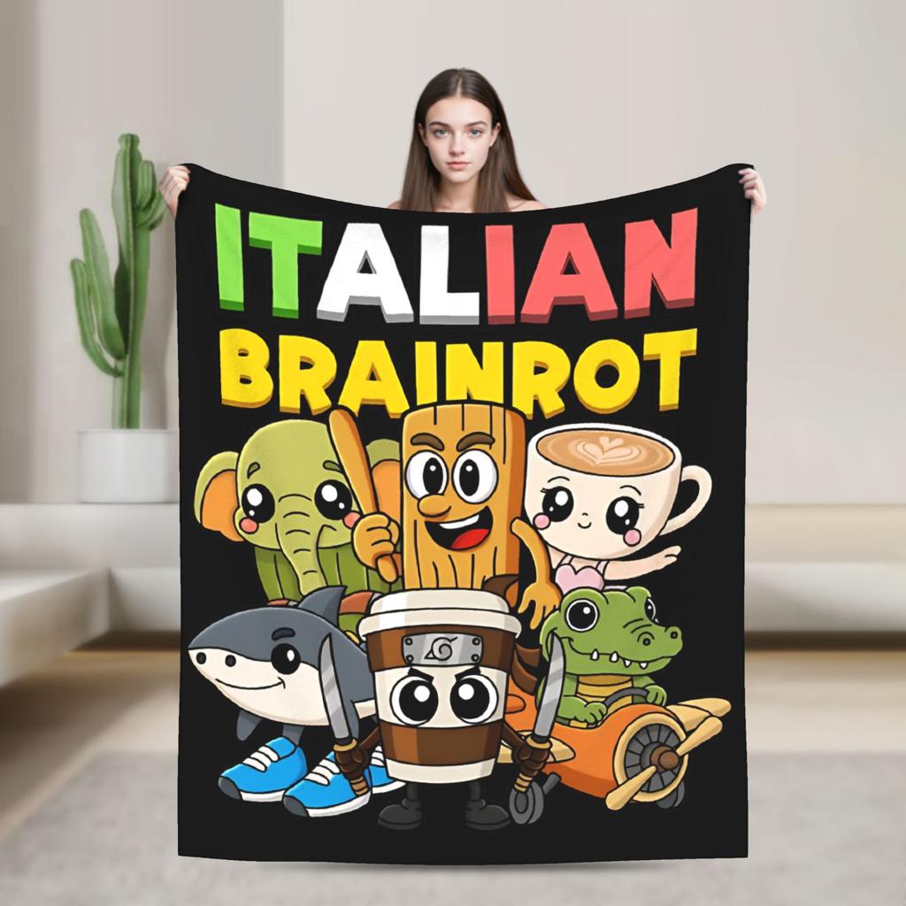 67 Six Seven Christmas Bruh Italian Brainrot Blankets Coral Fleece Plush Spring Throw Blankets for Home Outdoor Bedding Throws