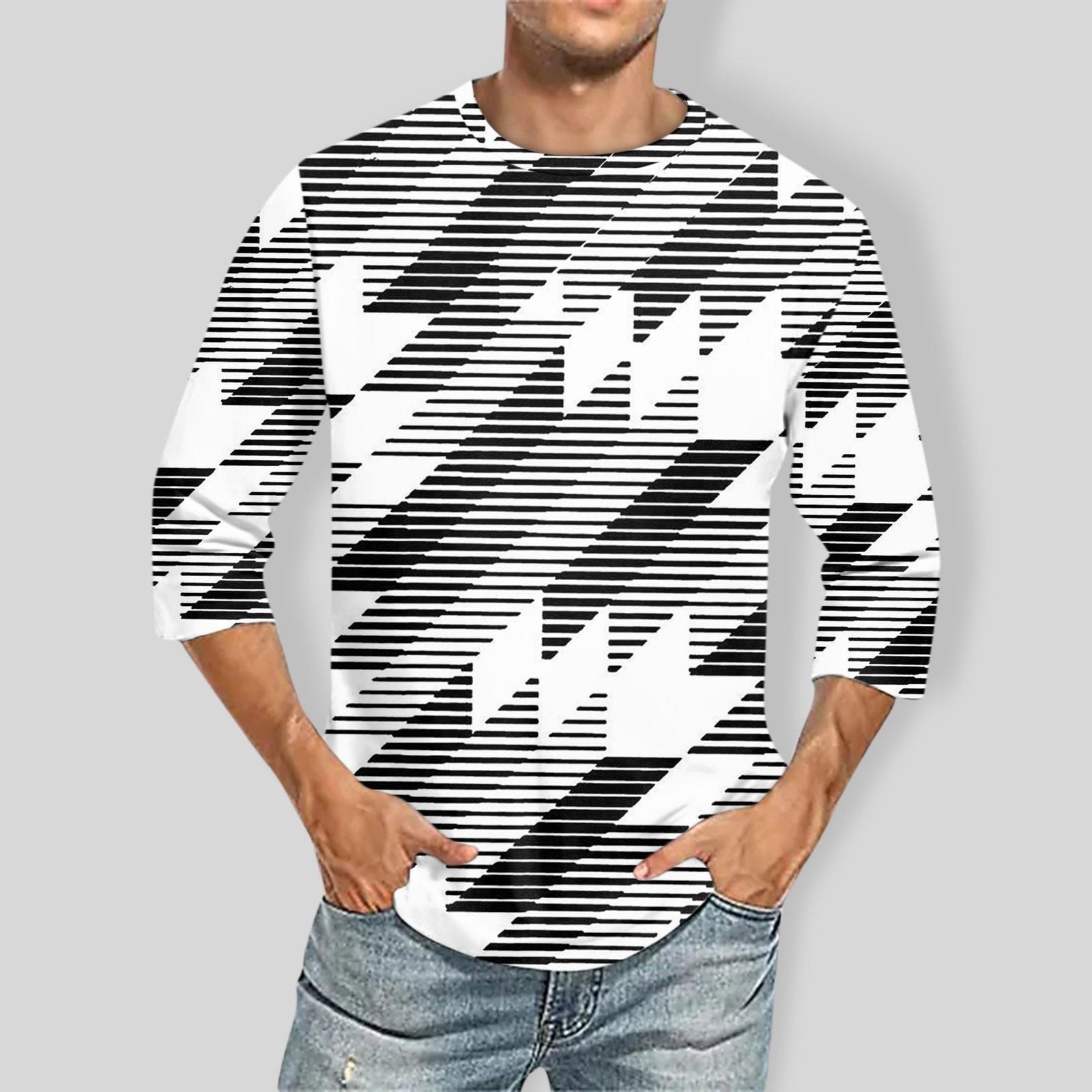 

Мужская однотонная футболка с круглым вырезом и рукавами три четверти XL