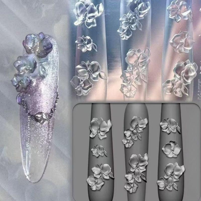 A52E 4pcs Butterfly Flower Silicone Mould Accessory for 3D Art Decoration CN