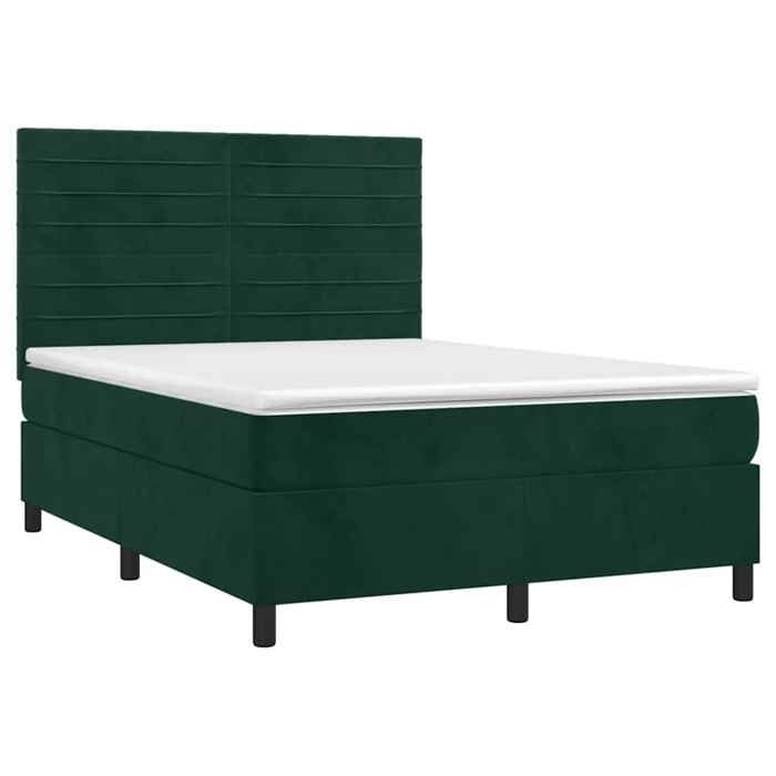 Maison Exclusive - Sommier à lattes de lit et matelas Vert foncé 140x200cm Velours